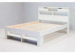 4ft6 White Multi Storage Wooden Bed Frame with optional Under bed storage drawer 1